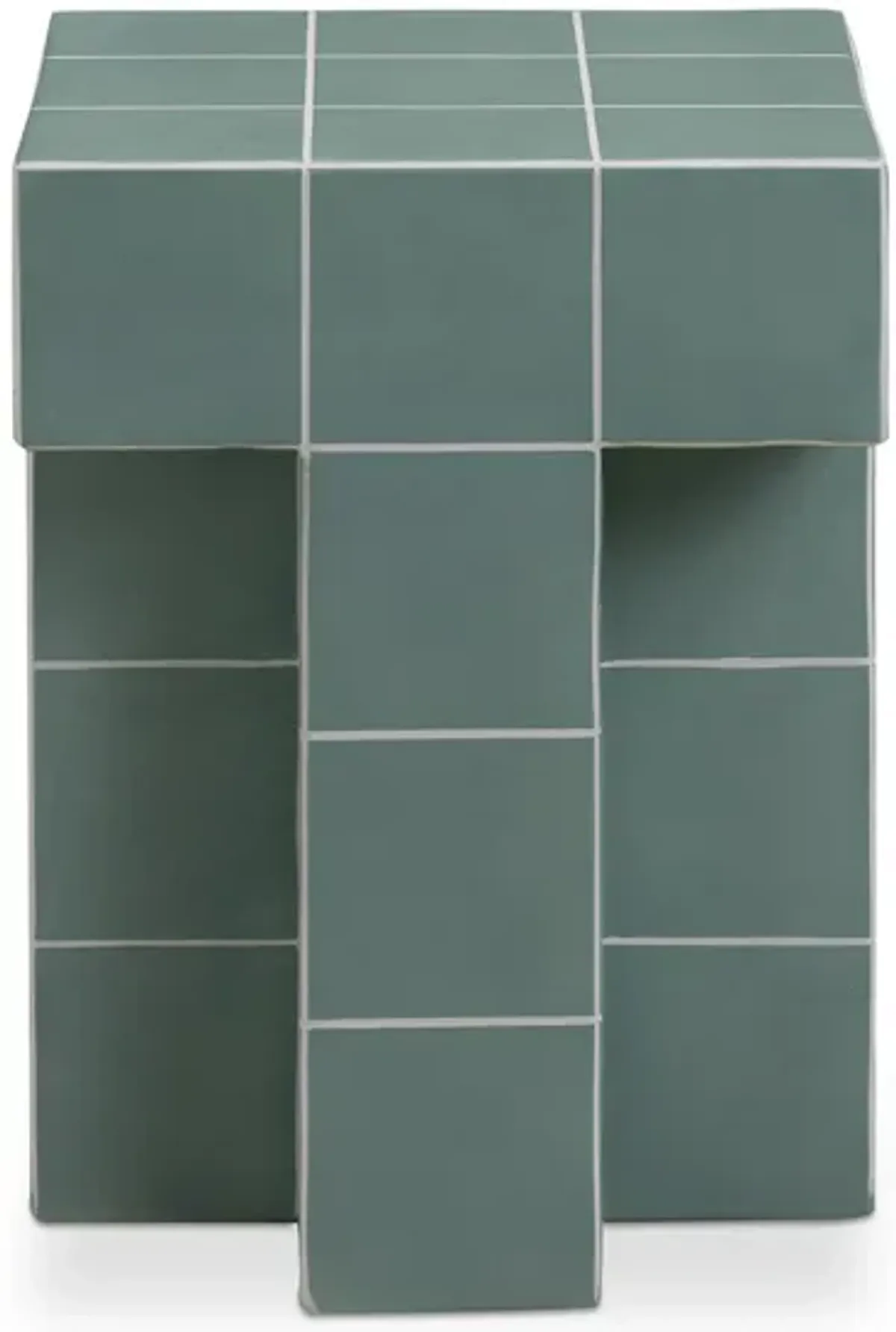 Alma Green Tile Concrete Indoor/Outdoor Side Table
