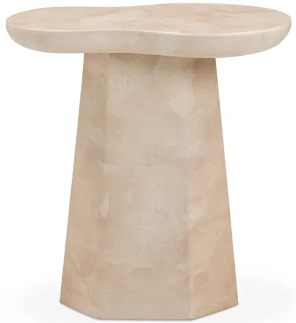 Zaya Rose Faux Marble Side Table