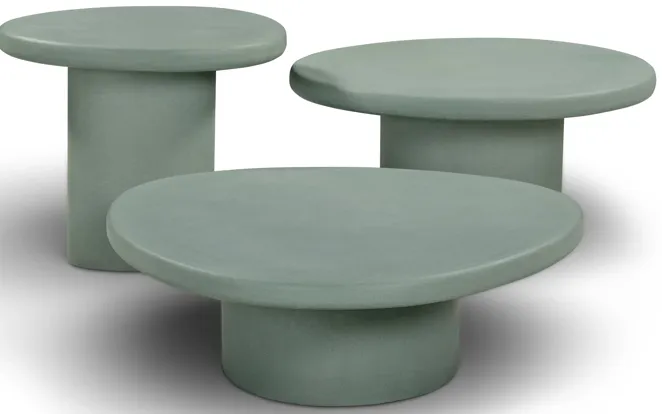 Jade Concrete Indoor/Outdoor Nesting Coffee Table Set