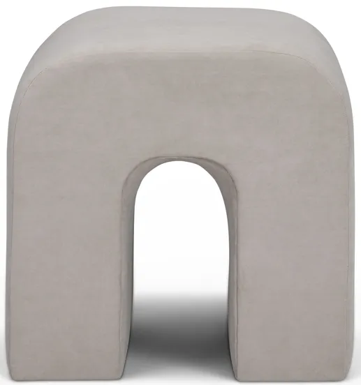 Desi Taupe Velvet Ottoman