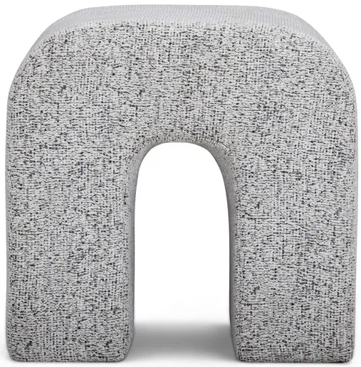 Desi Black and White Woven Fabric Ottoman