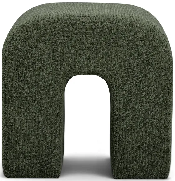 Desi Green Woven Fabric Ottoman