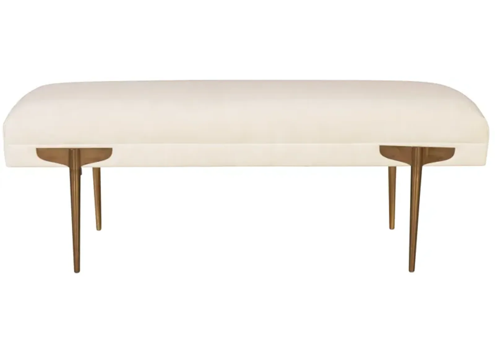 Brno White Waived Velvet Bench