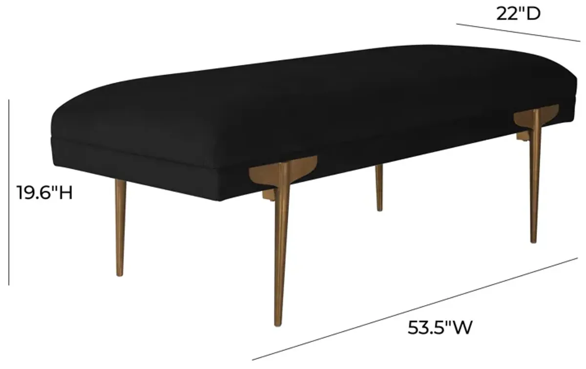 Brno Black Velvet Bench