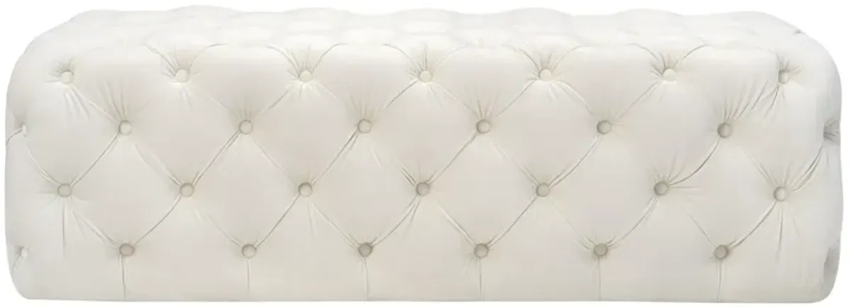 Kaylee Cream Velvet Ottoman