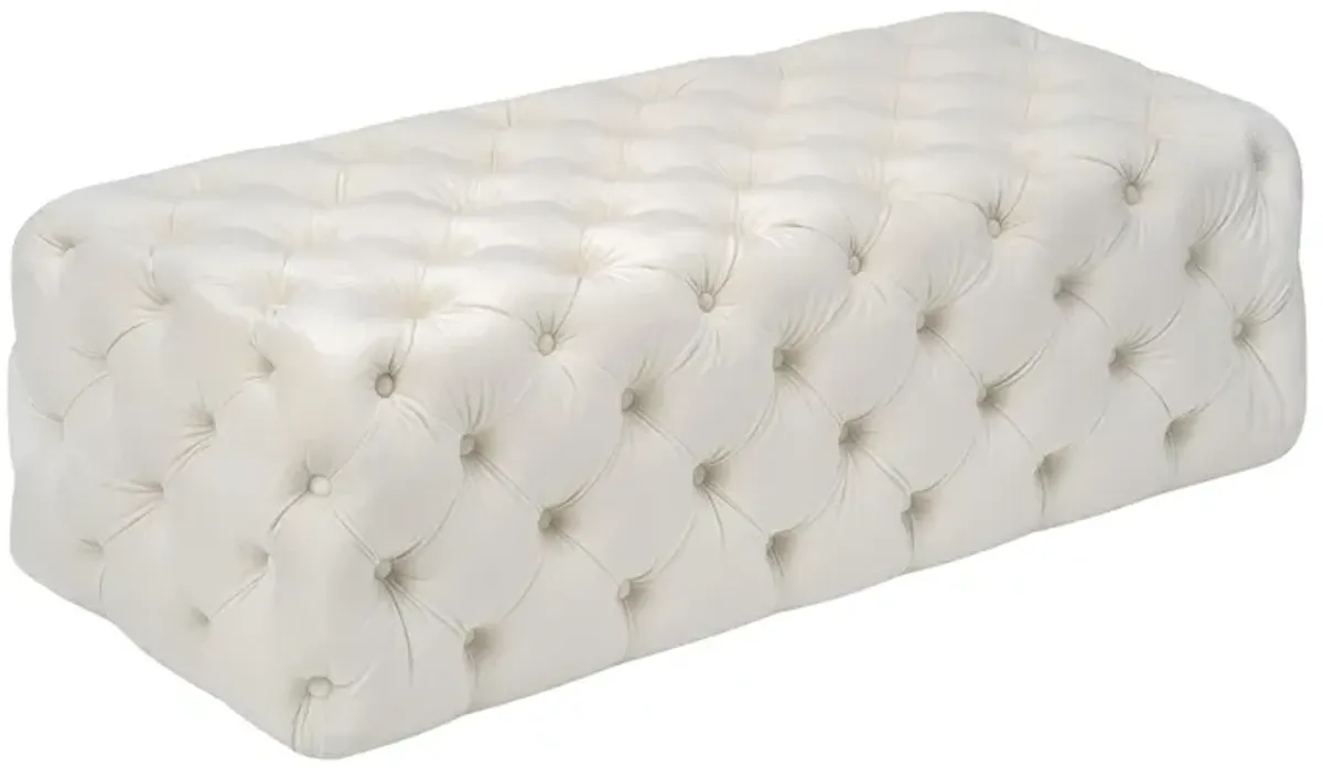 Kaylee Cream Velvet Ottoman