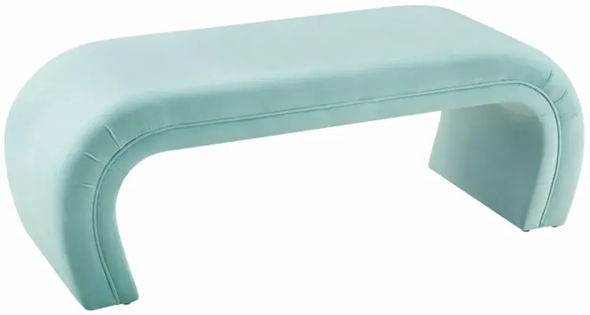 Kenya Bright Blue Velvet Bench