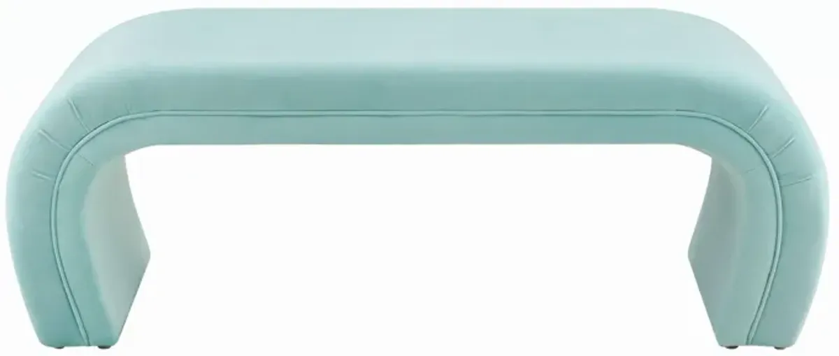 Kenya Bright Blue Velvet Bench