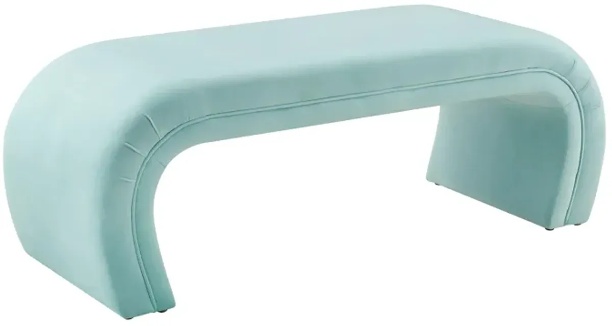 Kenya Bright Blue Velvet Bench