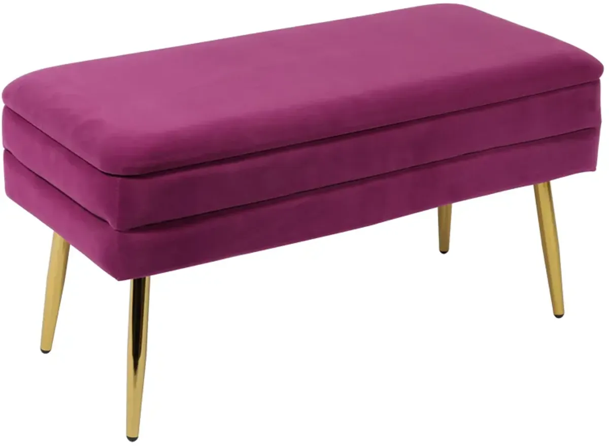 Ziva Plum Velvet Storage Bench