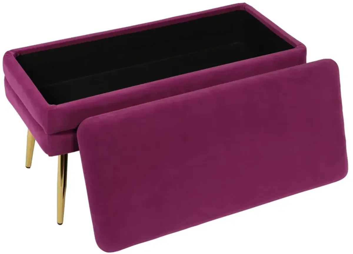 Ziva Plum Velvet Storage Bench