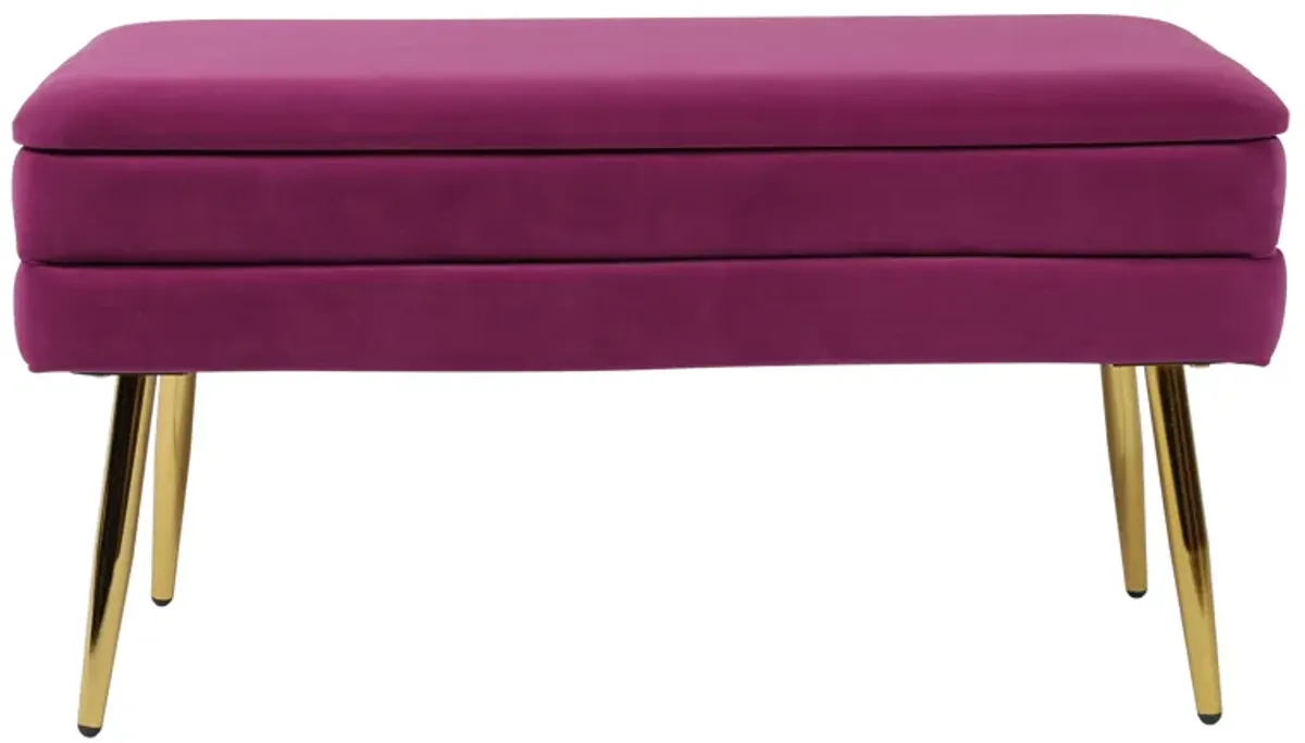 Ziva Plum Velvet Storage Bench