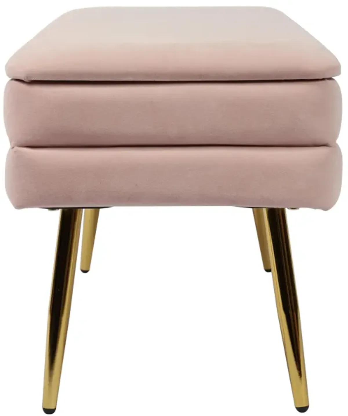 Ziva Blush Velvet Storage Bench