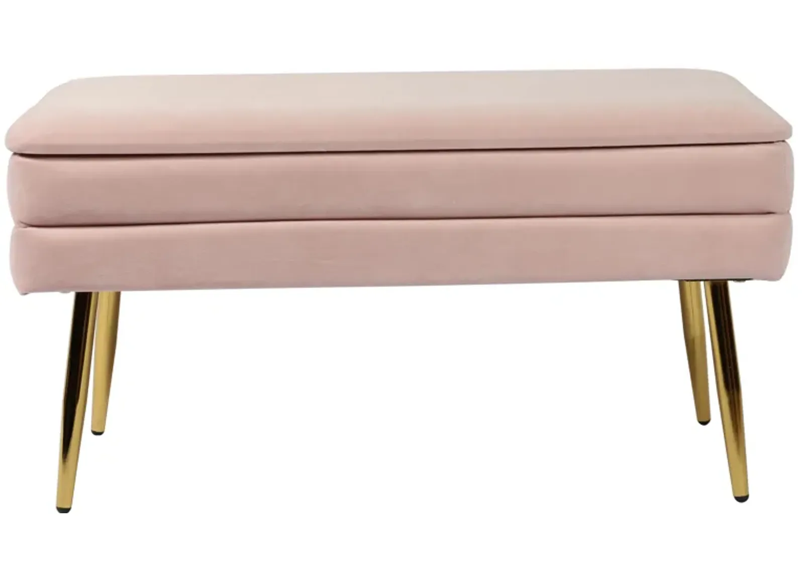 Ziva Blush Velvet Storage Bench