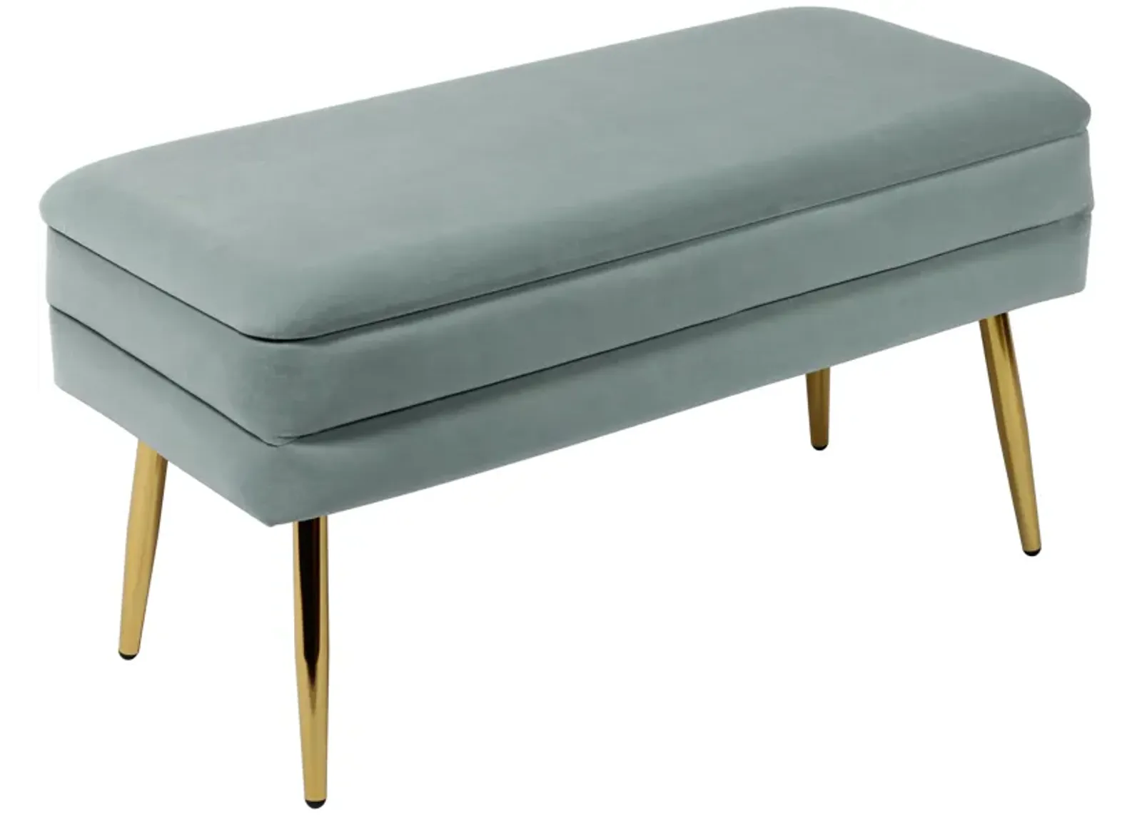 Ziva Sea Blue Velvet Storage Bench