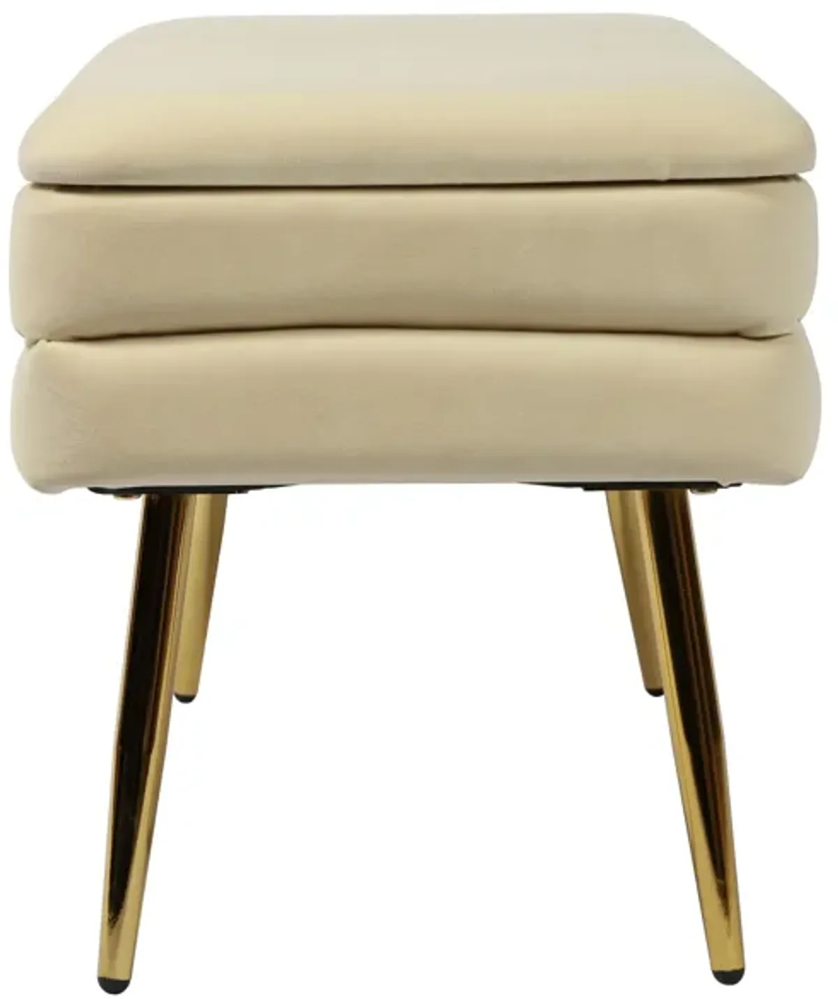 Ziva Cream Velvet Storage Bench