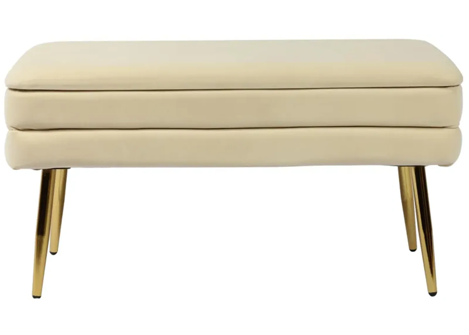 Ziva Cream Velvet Storage Bench