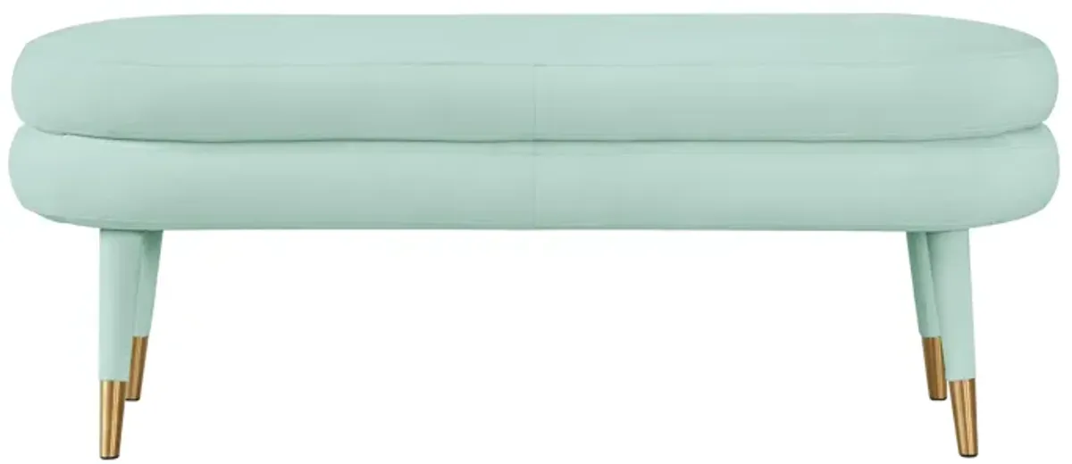 Betty Sea Foam Green Velvet Bench