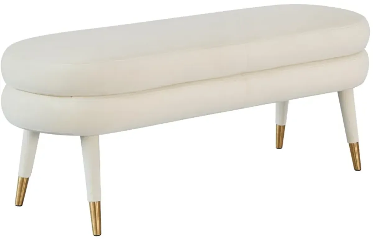 Betty Cream Velvet Bench