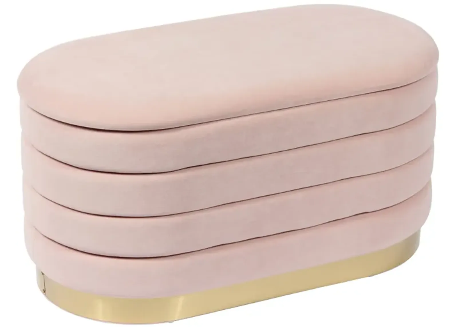 Lillian Blush Velvet Storage Bench