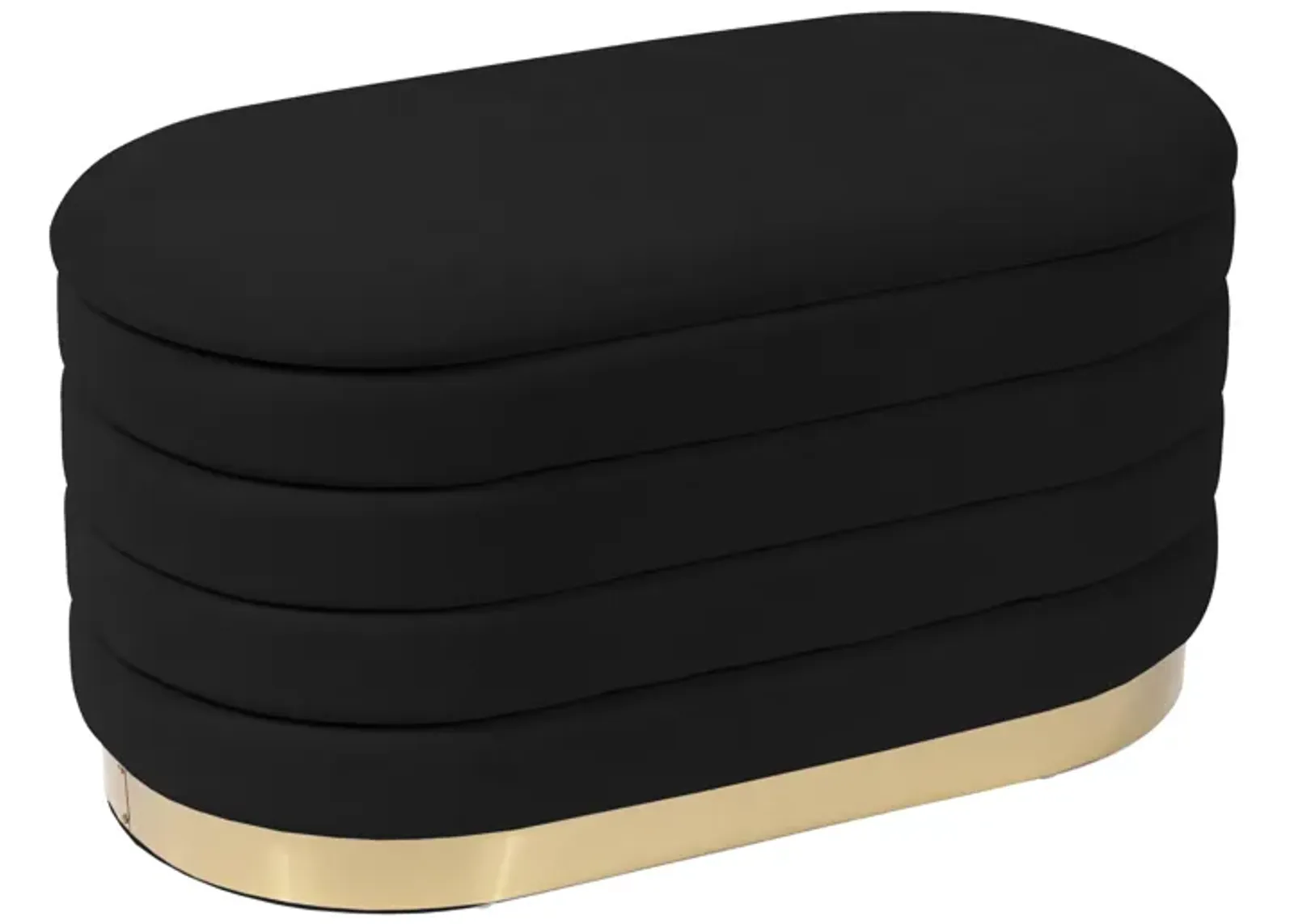 Lillian Black Velvet Storage Bench