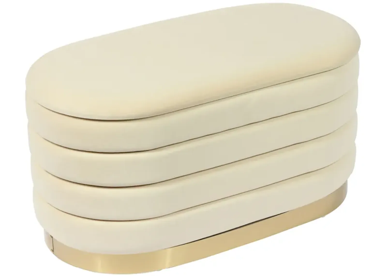 Lillian Cream Velvet Storage Bench