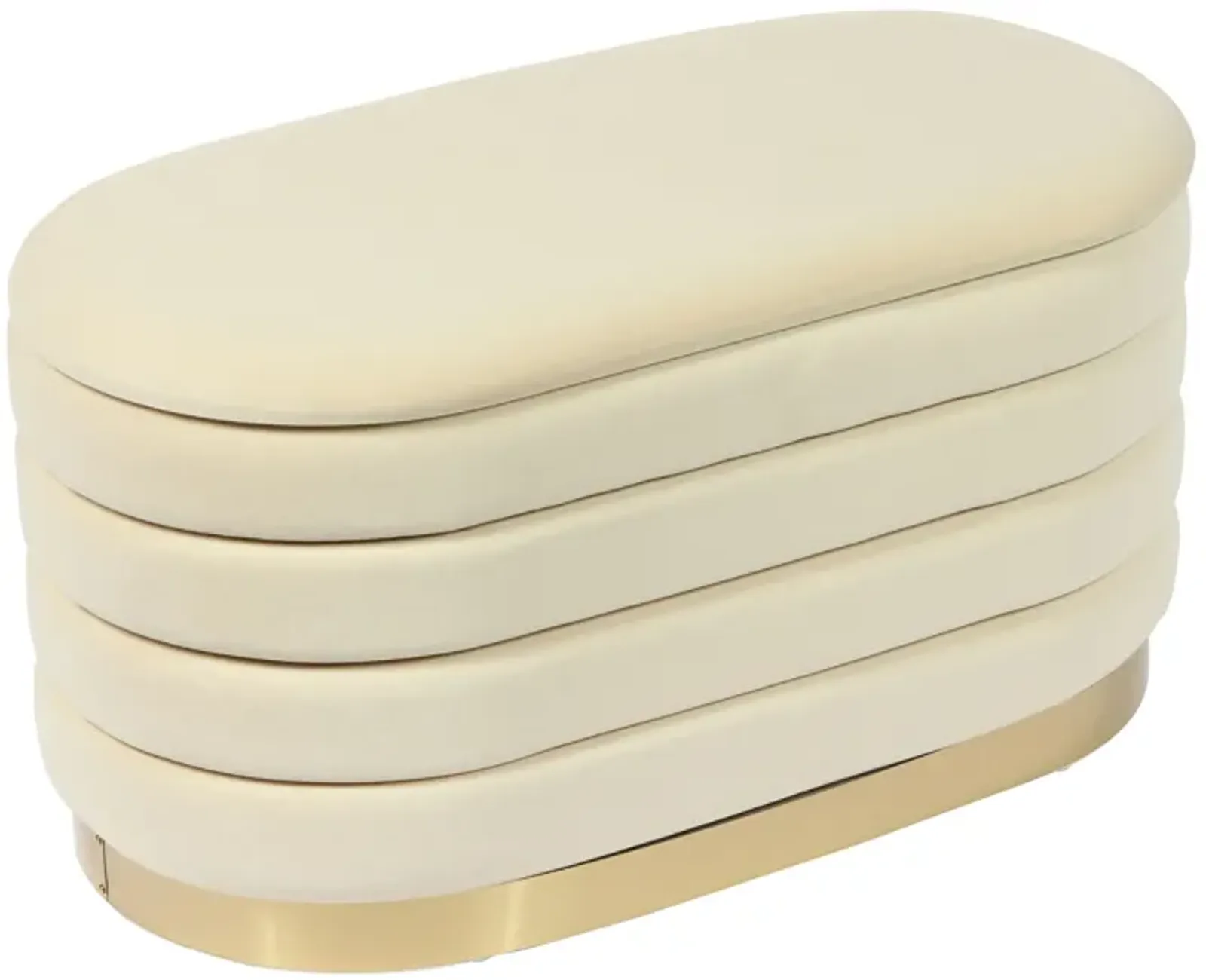 Lillian Cream Velvet Storage Bench