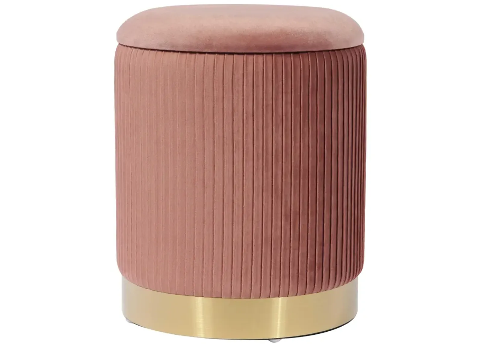 Zoe Blush Velvet Storage Ottoman