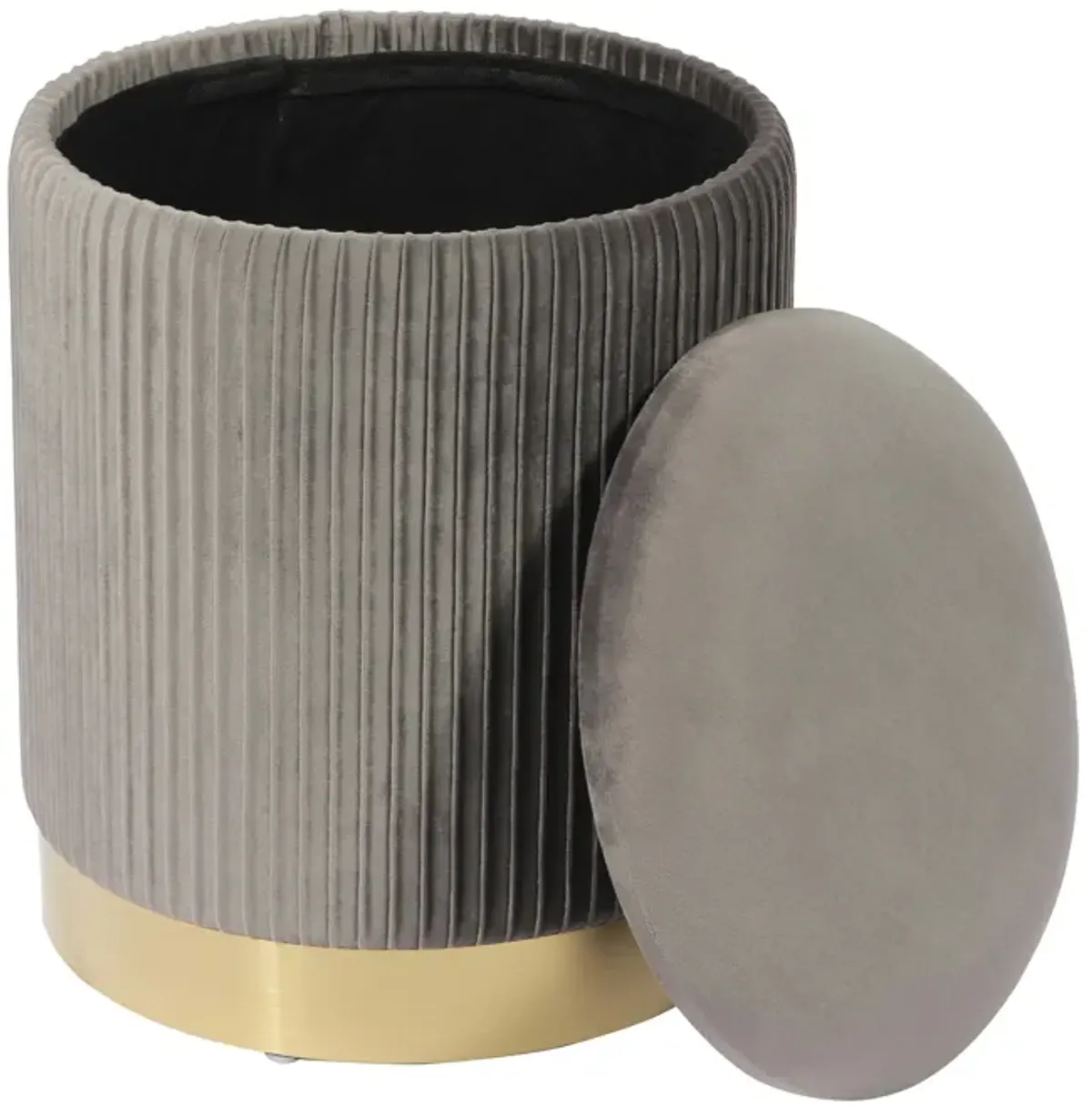 Zoe Grey Velvet Storage Ottoman