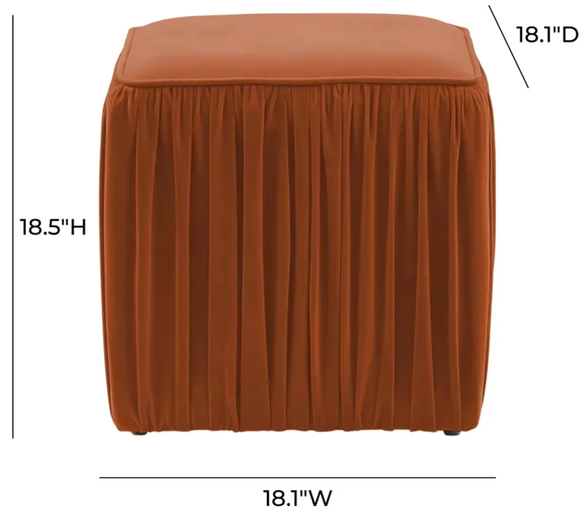 Morgan Cognac Pleated Ottoman