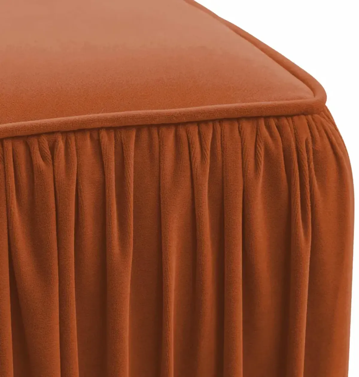 Morgan Cognac Pleated Ottoman