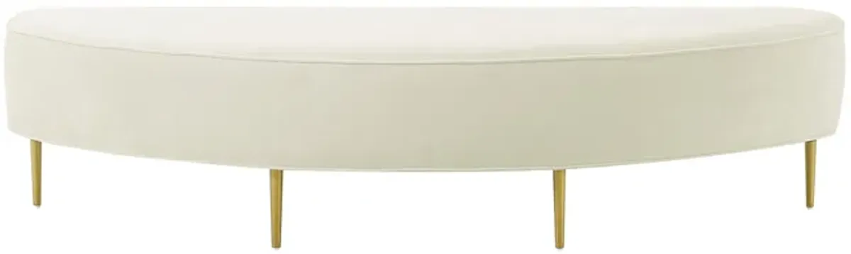 Bianca Cream Velvet King Bench