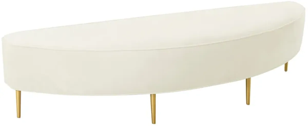 Bianca Cream Velvet King Bench