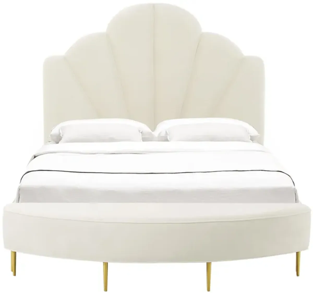 Bianca Cream Velvet Full Bench