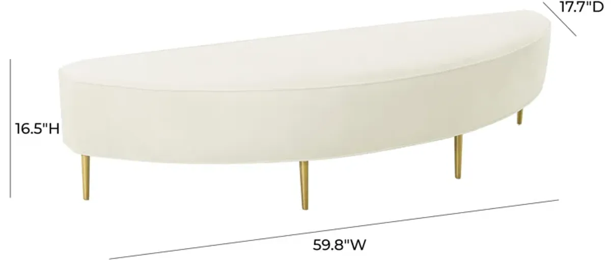 Bianca Cream Velvet Full Bench