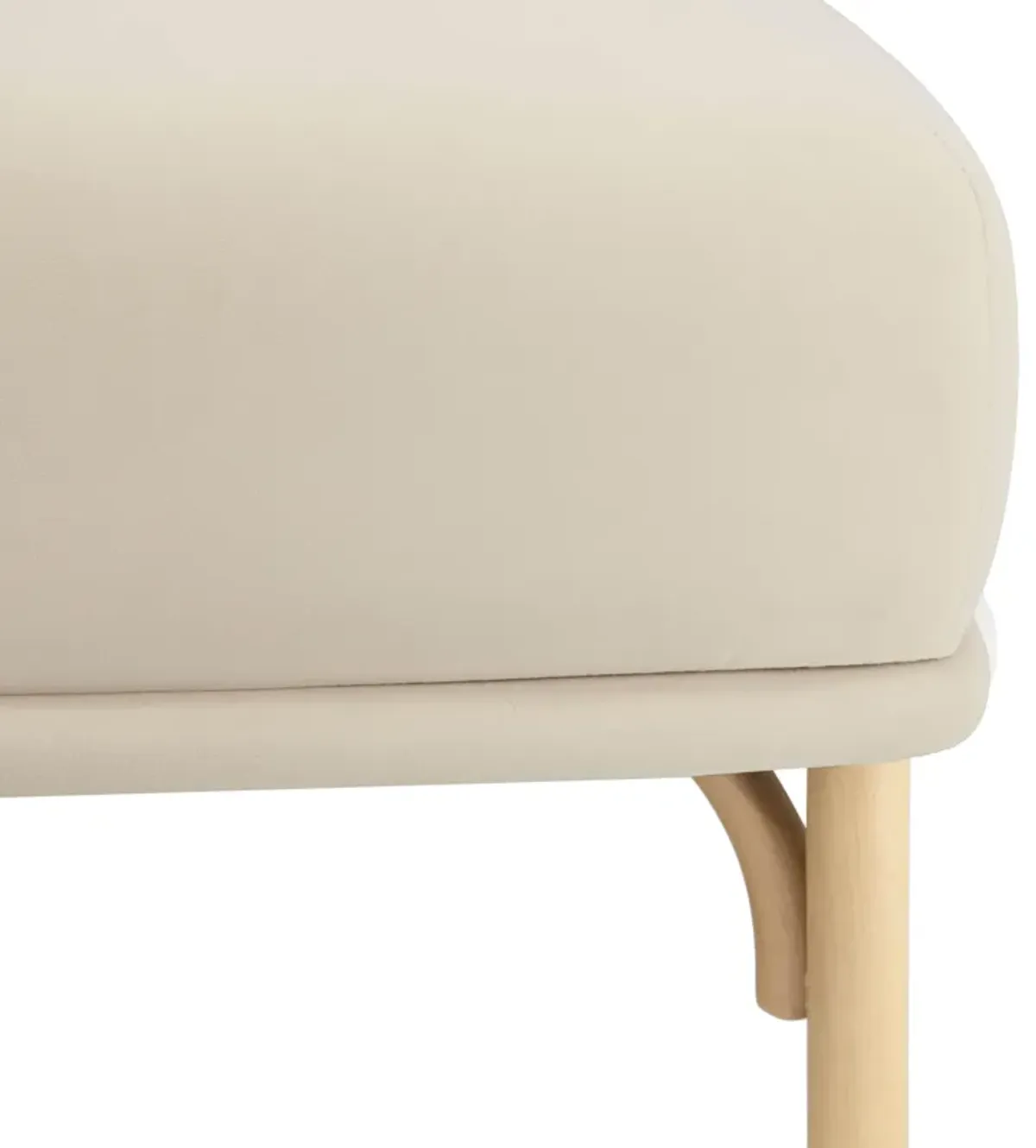 Desiree Cream Velvet Ottoman