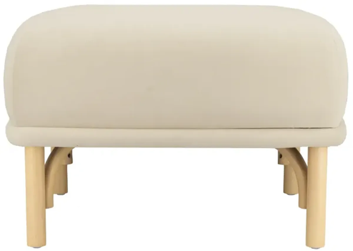 Desiree Cream Velvet Ottoman