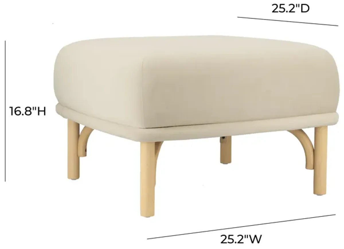 Desiree Cream Velvet Ottoman