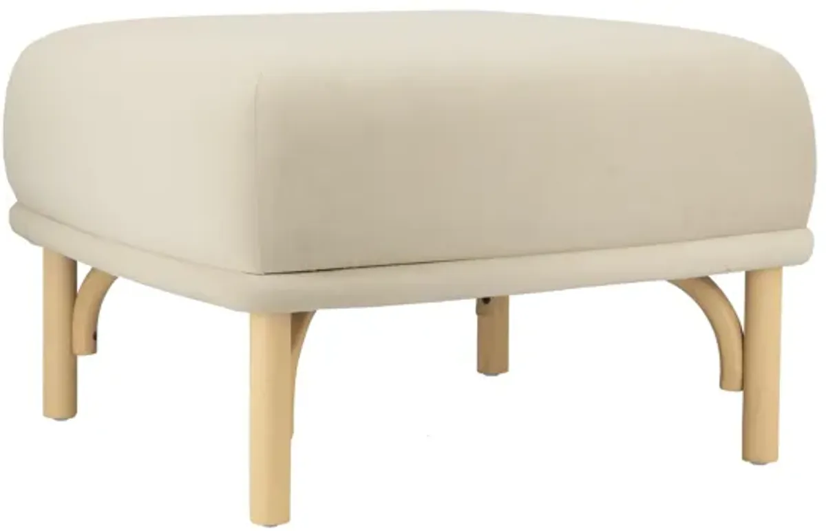 Desiree Cream Velvet Ottoman