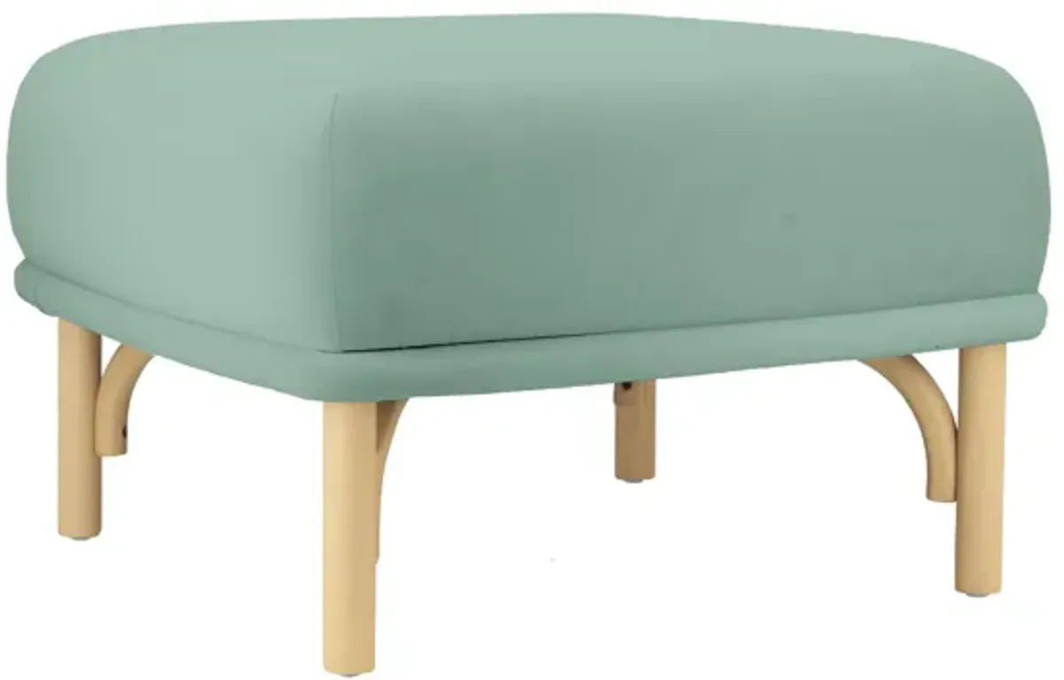 Desiree Ocean Blue Velvet Ottoman