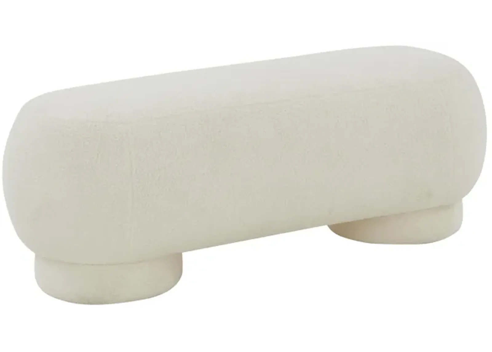 Mara Cream Vegan Shearling Ottoman