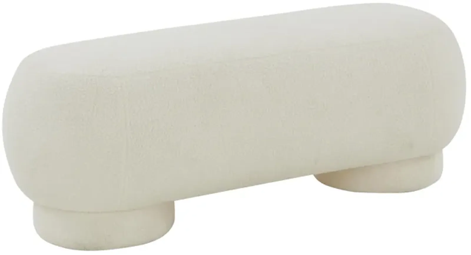 Mara Cream Vegan Shearling Ottoman