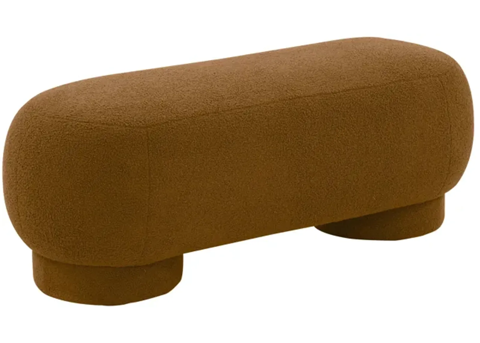 Mara Cinnamon Brown Vegan Shearling Ottoman