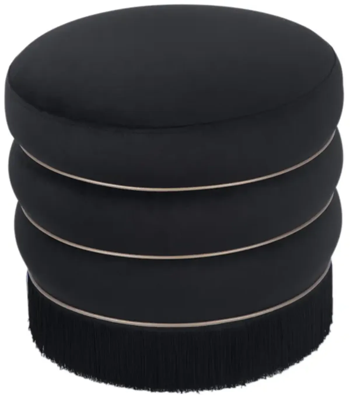 Lakka Black Velvet Ottoman