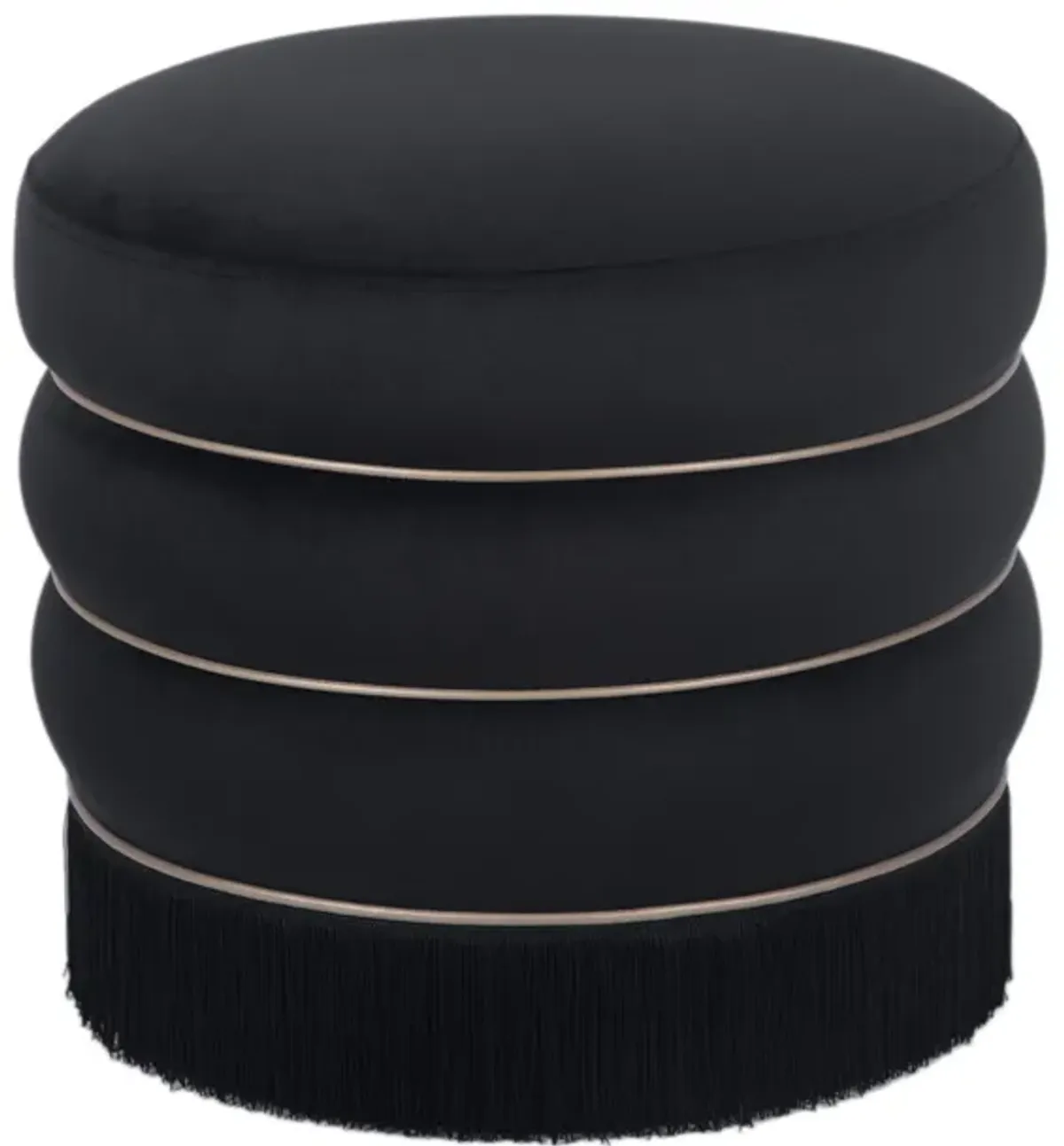 Lakka Black Velvet Ottoman