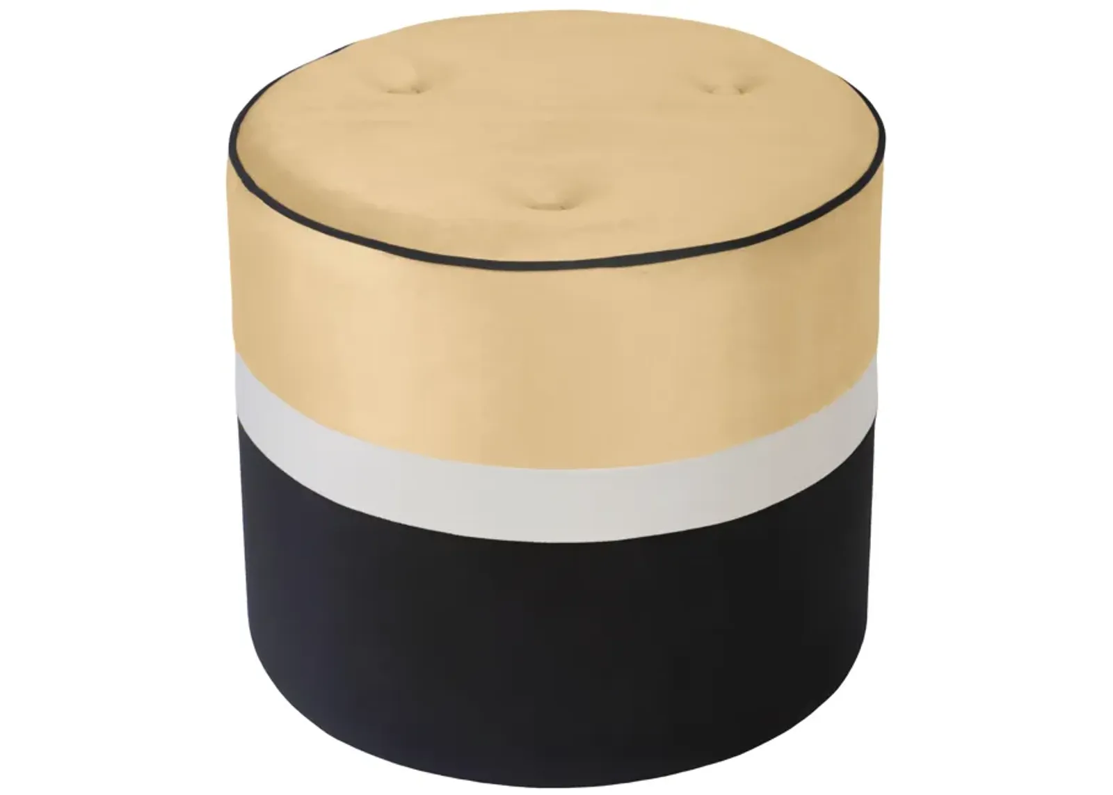 Klondike Champagne & Black Velvet Ottoman