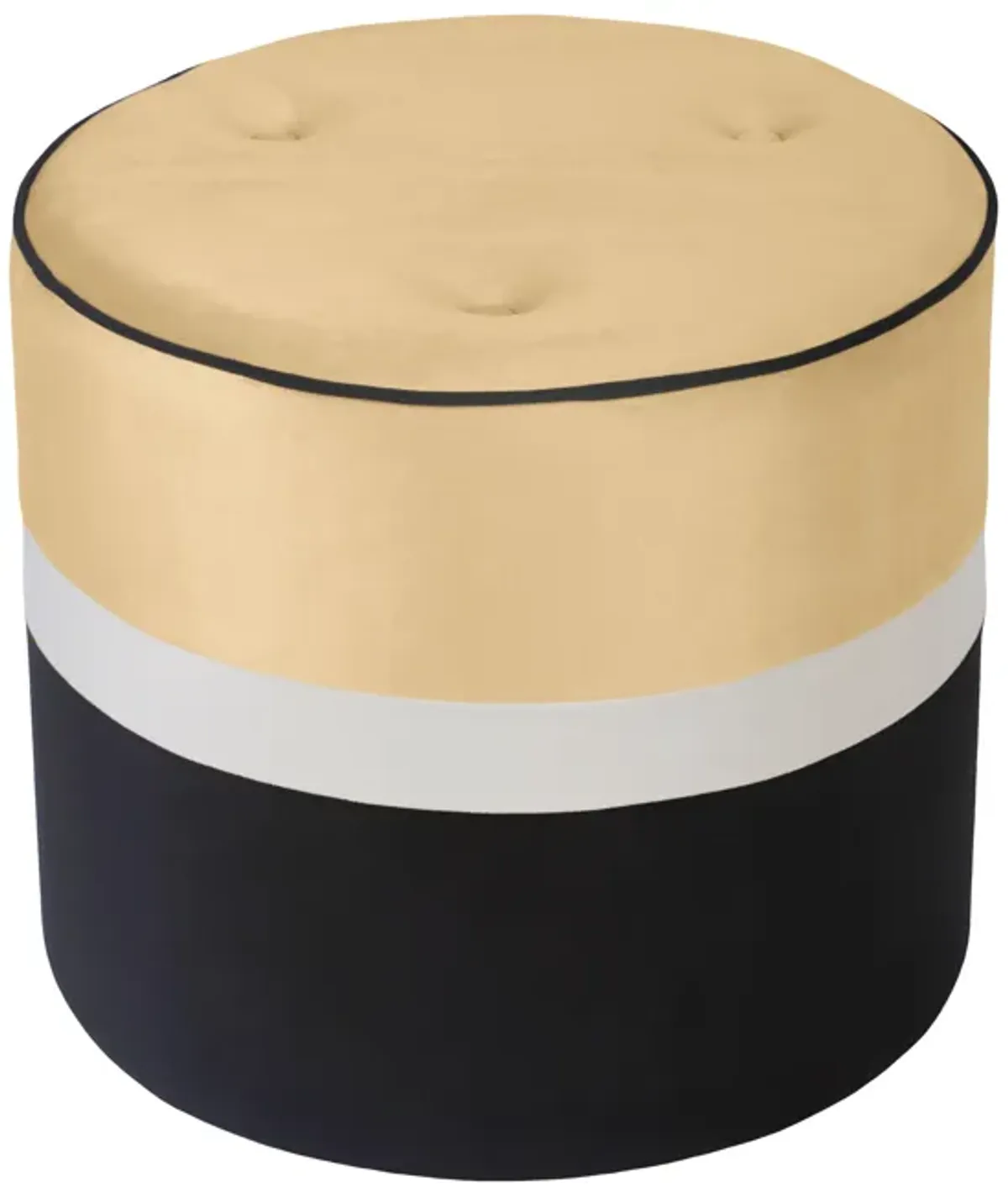 Klondike Champagne & Black Velvet Ottoman