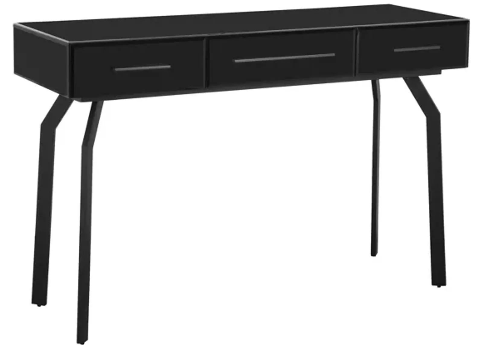 Santana Black Glass Desk Console Table