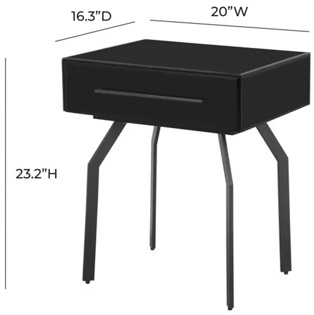 Santana Black Glass Side Table