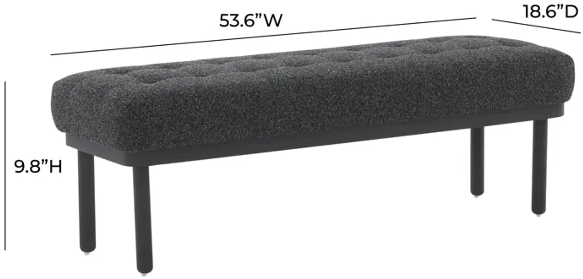 Olivia Black Boucle Bench